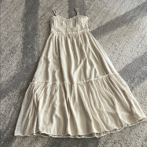 Patrons of Peace Dresses & Skirts - Patrons of Peace Cream Swiss Dot Maxi Sundress